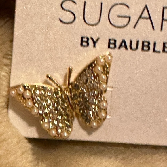 Earrings Shimmery Butterflies, Sugar Fix by Bauble Bar, Nickel Free - Picture 8 of 12